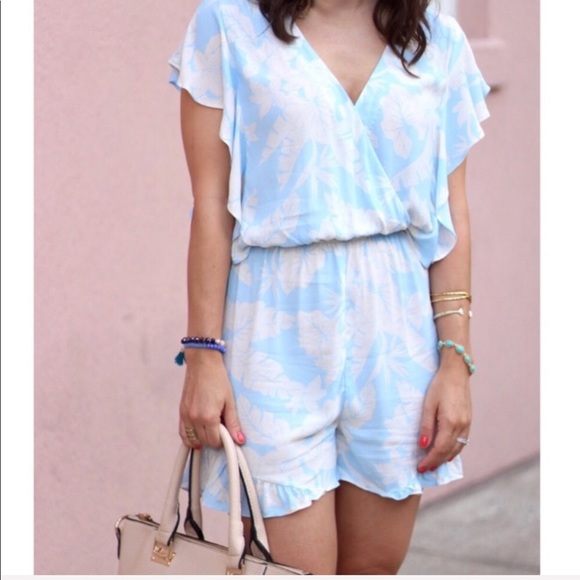 h&m blue romper